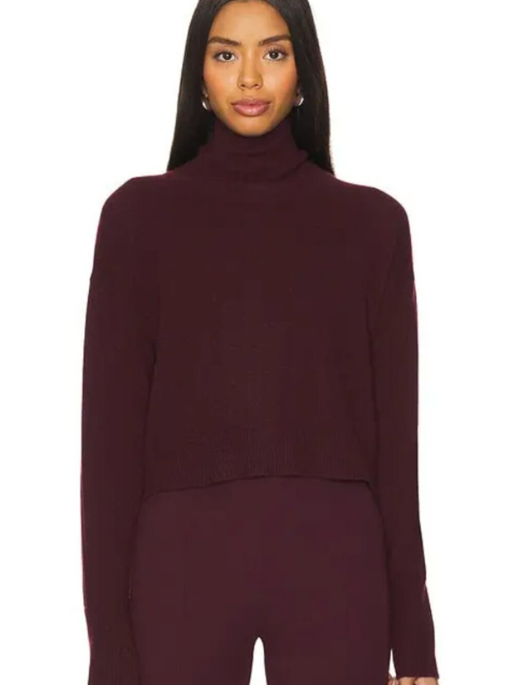 Sablyn Sable 100% Cashmere Turtleneck Sweater Bordeaux Small